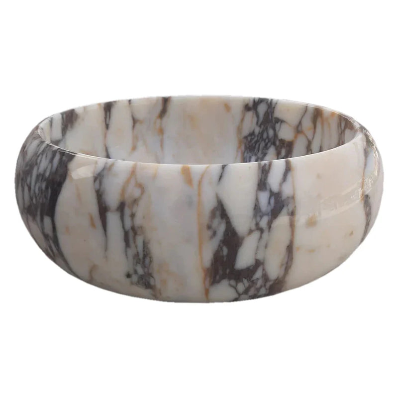 Calacatta Viola Marble Above Vanity Round Bathroom Sink Polished (D)16" (H)6" side view