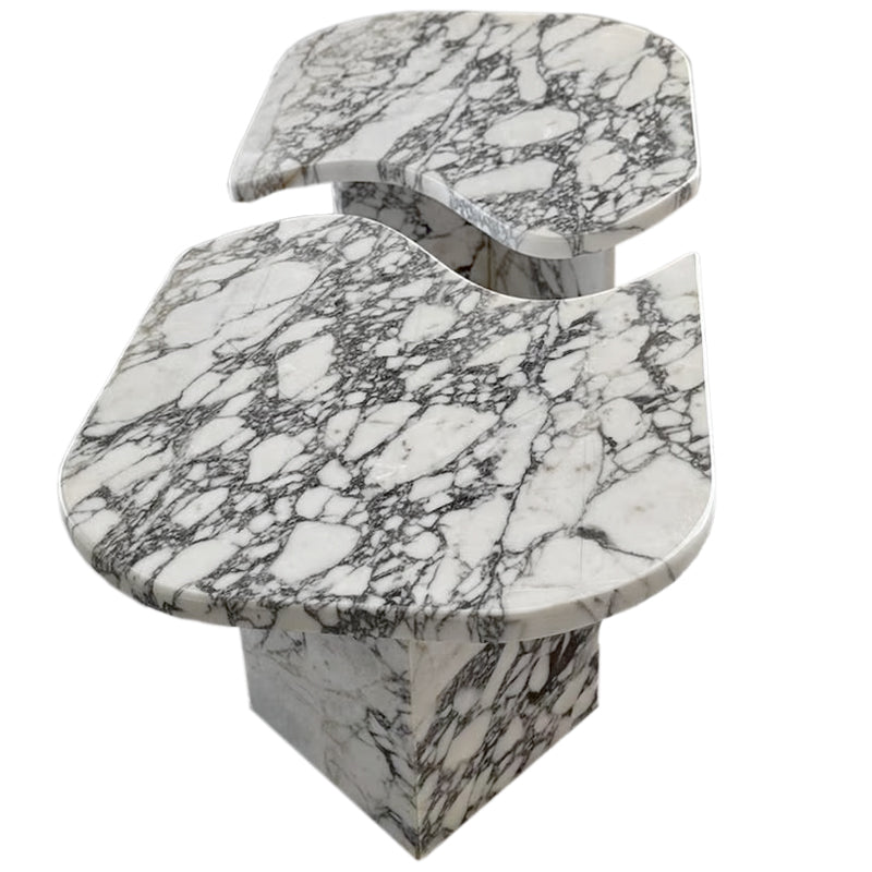 Calacatta Viola Marble Designer Coffee Table Polished Set of 2 side view