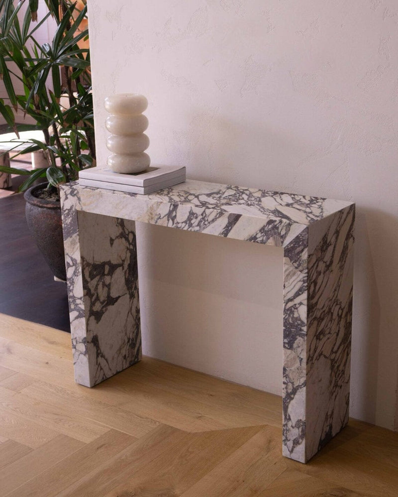 Calacatta Viola Marble Rectangular Console Polished (W)12" (L)40" (H)30" angle view