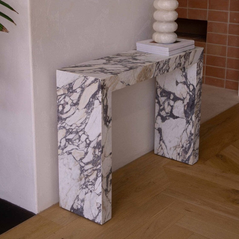 Calacatta Viola Marble Rectangular Console Polished (W)12" (L)40" (H)30" angle view