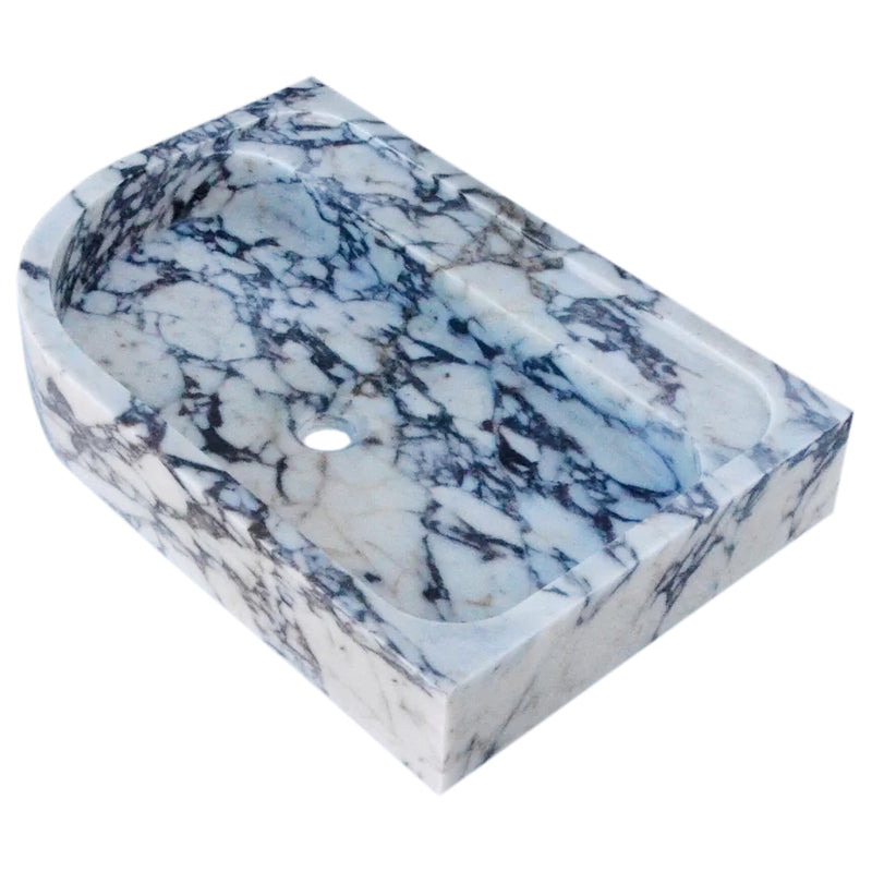 Calacatta Viola Marble Wall-mount Bathroom Rectangular Corner Sink (W)16" (L)24" (H)4" angle view