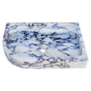 Calacatta Viola Marble Wall-mount Bathroom Rectangular Corner Sink (W)16" (L)24" (H)4" front angle view