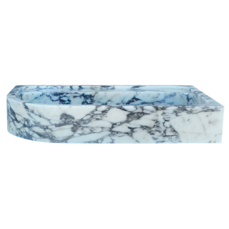 Calacatta Viola Marble Wall-mount Bathroom Rectangular Corner Sink (W)16" (L)24" (H)4" front view