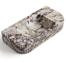 Calacatta Viola Marble Fluted Rectangular Wall Mount Vanity Top Sink - 20"x52"x6" - Honed