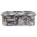 Calacatta Viola Marble Wall-Mount Square Fluted Bathroom Sink (W)16" (L)16" (H)6" back view