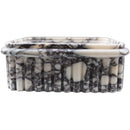Calacatta Viola Marble Wall-Mount Square Fluted Bathroom Sink (W)16" (L)16" (H)6" side view