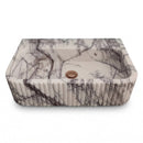 Calacatta Viola Marble Rectangular U-Form Fluted Wall-Mount Sink - 24"x16"x6" - Honed