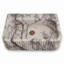 Calacatta Viola Marble Rectangular U-Form Fluted Wall-Mount Sink - 24"x16"x6" - Honed