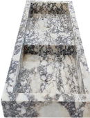 Calacatta Viola Marble Double Bathroom Sink Polished (W)19" (L)53" (H)6" side view