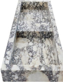 Calacatta Viola Marble Double Bathroom Sink 19x53x6 Polished