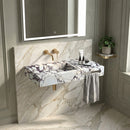 Calacatta Viola Marble Rectangular Wall-Mount Sink - 37"x18"x8" - Honed
