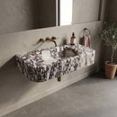 Calacatta Viola Marble Ribbed Rectangular Wall Mount Sink - 18"x32"x6" - Honed