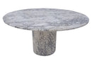 Calacatta Viola Marble Round Dining Table with Fluted Marble Legs (D)48" (H)30"