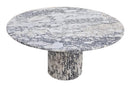 Calacatta Viola Marble Round Dining Table with Fluted Marble Legs (D)48" (H)30"