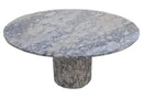 Calacatta Viola Marble Round Dining Table with Fluted Marble Legs (D)48" (H)30"