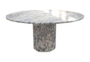 Calacatta Viola Marble Round Dining Table with Fluted Marble Legs (D)48" (H)30"