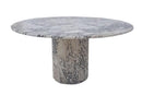 Calacatta Viola Marble Round Dining Table with Fluted Marble Legs (D)48" (H)30"