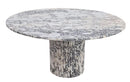 Calacatta Viola Marble Round Dining Table with Fluted Marble Legs (D)48" (H)30"