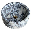 Calacatta Viola Marble Fluted Above-Vanity Bathroom Sink - Polished (D)16" x (H)6" angle view