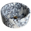 Calacatta Viola Marble Fluted Above-Vanity Bathroom Sink - Polished (D)16" x (H)6" angle view