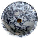 Calacatta Viola Marble Fluted Above-Vanity Bathroom Sink - Polished (D)16" x (H)6" top view