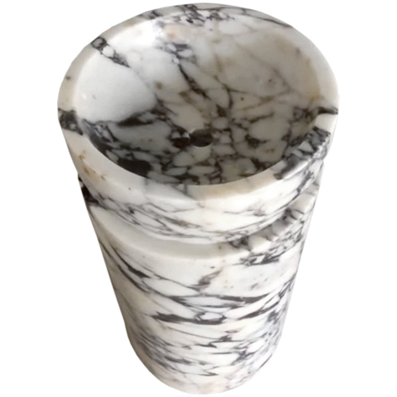 Calacatta Viola Marble Designer Pedestal Stand-Alone Sink (W)18" (L)18" (H)33" angle view