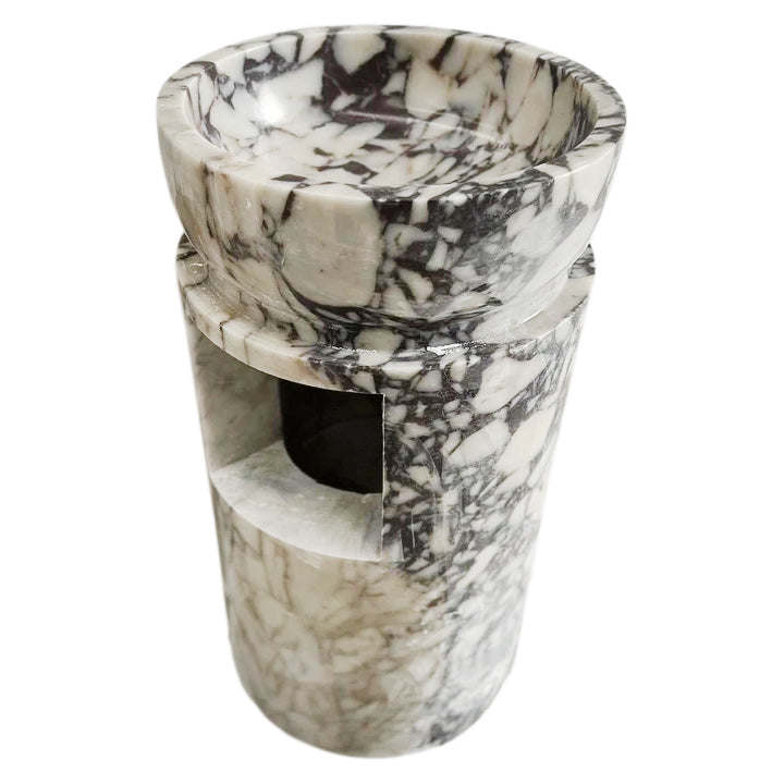 Calacatta Viola Marble Designer Pedestal Stand-Alone Sink (W)18" (L)18" (H)33" back view