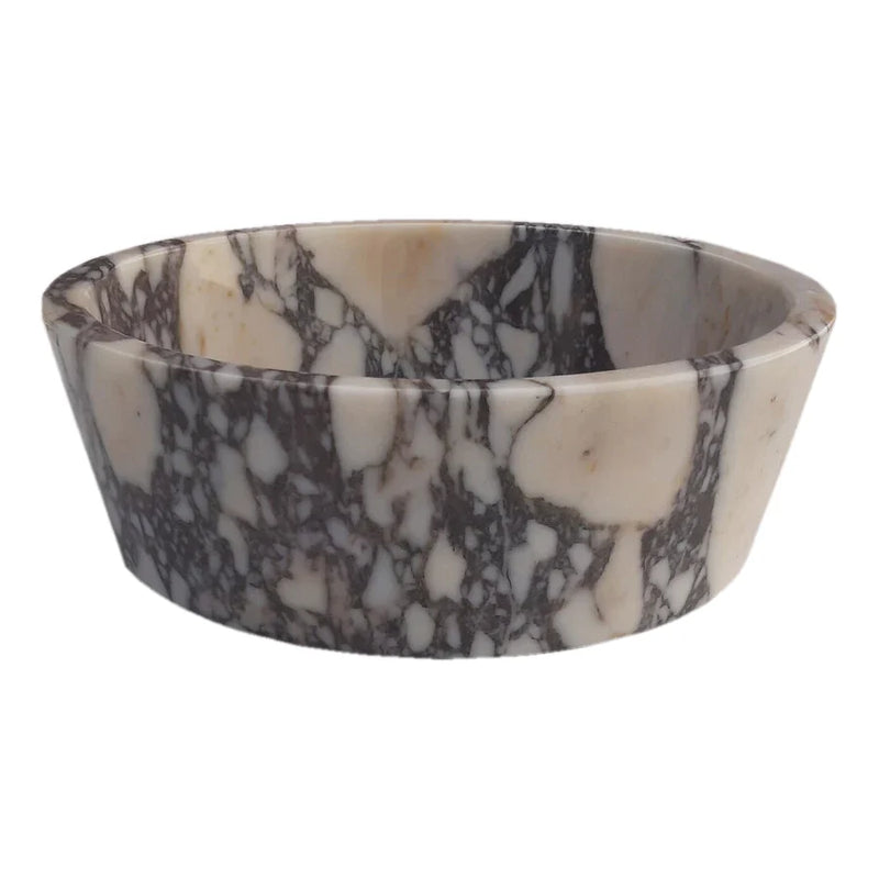 Calacatta Viola Marble Tapered Above Vanity Bathroom Sink Honed/Matte (D)16" (H)6" side view