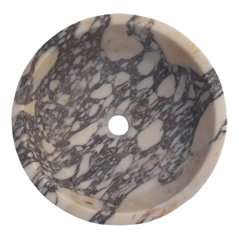 Calacatta Viola Marble Tapered Above Vanity Bathroom Sink Honed/Matte (D)16" (H)6" top view