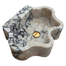 Calacatta Viola Marble Wall-mount Bathroom Sink Wavy Edges (W)16" (L)21" (H)6" angle view