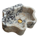 Calacatta Viola Marble Wall-mount Bathroom Sink Wavy Edges (W)16" (L)21" (H)6" angle view