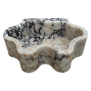 Calacatta Viola Marble Wall-mount Bathroom Sink Wavy Edges (W)16" (L)21" (H)6" front view
