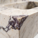 Calacatta Viola Marble Wall-Mount Block Sink with Flat Backsplash - 34"x21"x10" - Honed