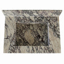Calacatta Viola Marble Wall-Mount Block Sink with Flat Backsplash - 34"x21"x10" - Honed