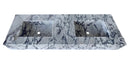 Calacatta Viola Marble Bathroom Double Sink Vanity (W)22" (L)67" (H)8" Polished top angle view