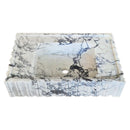 Calacatta Viola Marble Wall-mount Bathroom Vanity Sink U form Fluted (W)18" (L)28" (H)6" front view