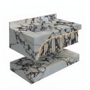 Calacatta Viola Marble Wall-Mount Sink Set with Fluted Arch & Floating Shelf - 32"x18"x10" - Honed