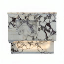 Calacatta Viola Marble Wall-Mount Sink Set with Fluted Arch & Floating Shelf - 32"x18"x10" - Honed