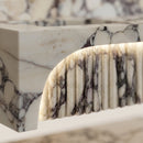Calacatta Viola Marble Wall-Mount Sink Set with Fluted Arch & Floating Shelf - 32"x18"x10" - Honed