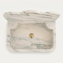 Calacatta White Marble with Backsplash Rectangular Wall Mount Bathroom Sink - 16"x24"x5"