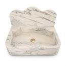 Calacatta White Marble with Backsplash Rectangular Wall Mount Bathroom Sink - 16"x24"x5"