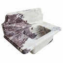 Calacatta Viola Marble Wall-Mount Sink with Curved Backsplash - 30"x16"x8" - Polished