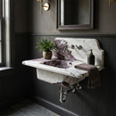 Calacatta Viola Marble Wall-Mount Sink with Curved Backsplash - 30"x16"x8" - Polished