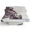 Calacatta Viola Marble Wall-Mount Sink with Curved Backsplash - 30"x16"x8" - Polished