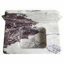Calacatta Viola Marble Wall-Mount Sink with Curved Backsplash - 30"x16"x8" - Polished