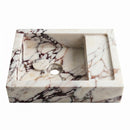 Calacatta Viola Marble Rectangular Wall-Mount Sink with Integrated Tray - 18"x14"x5" - Polished