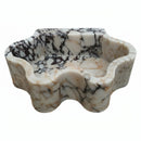 Calacatta Viola Marble Wall-Mount Block Sink with Wavy Edges - 21"x16"x6" - Honed