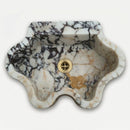 Calacatta Viola Marble Wall-Mount Block Sink with Wavy Edges - 21"x16"x6" - Honed