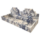 Calacatta Viola Marble Wall-mount Bathroom Sink with Fluted with Backsplash (W)20" (L)55" (H)6" angle view