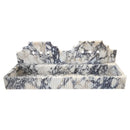Calacatta Viola Marble Wall-mount Bathroom Sink with Fluted with Backsplash (W)20" (L)55" (H)6" front view